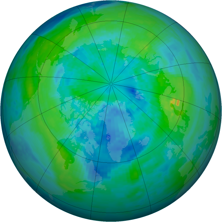 Arctic ozone map for 29 September 1994